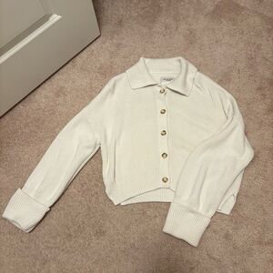 Abercrombie & Fitch Cream Ribbed Cardigan